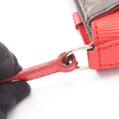 サンミシェル モノグラム エピ コクリコ ショルダーバッグ PVC レザー ブラウン レッド ルイヴィトン バッグ LOUIS VUITTON