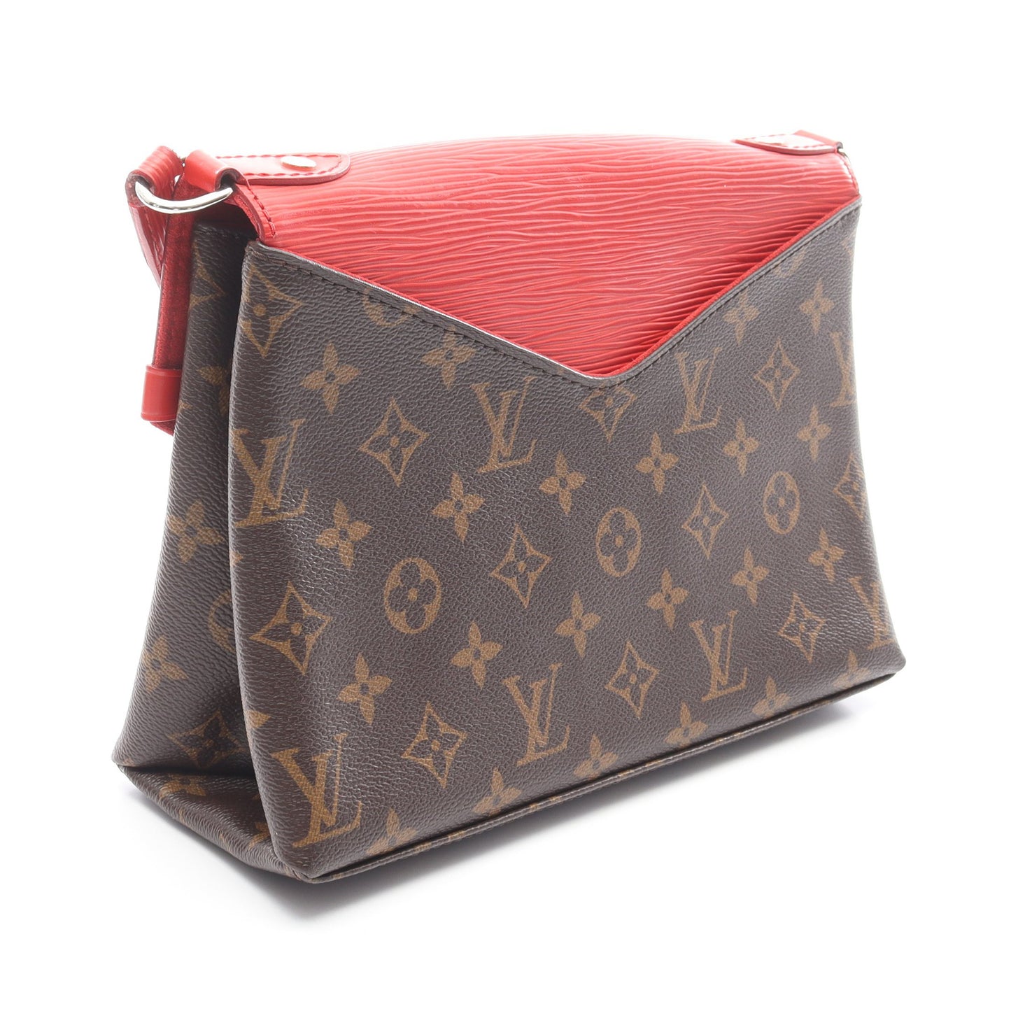 サンミシェル モノグラム エピ コクリコ ショルダーバッグ PVC レザー ブラウン レッド ルイヴィトン バッグ LOUIS VUITTON
