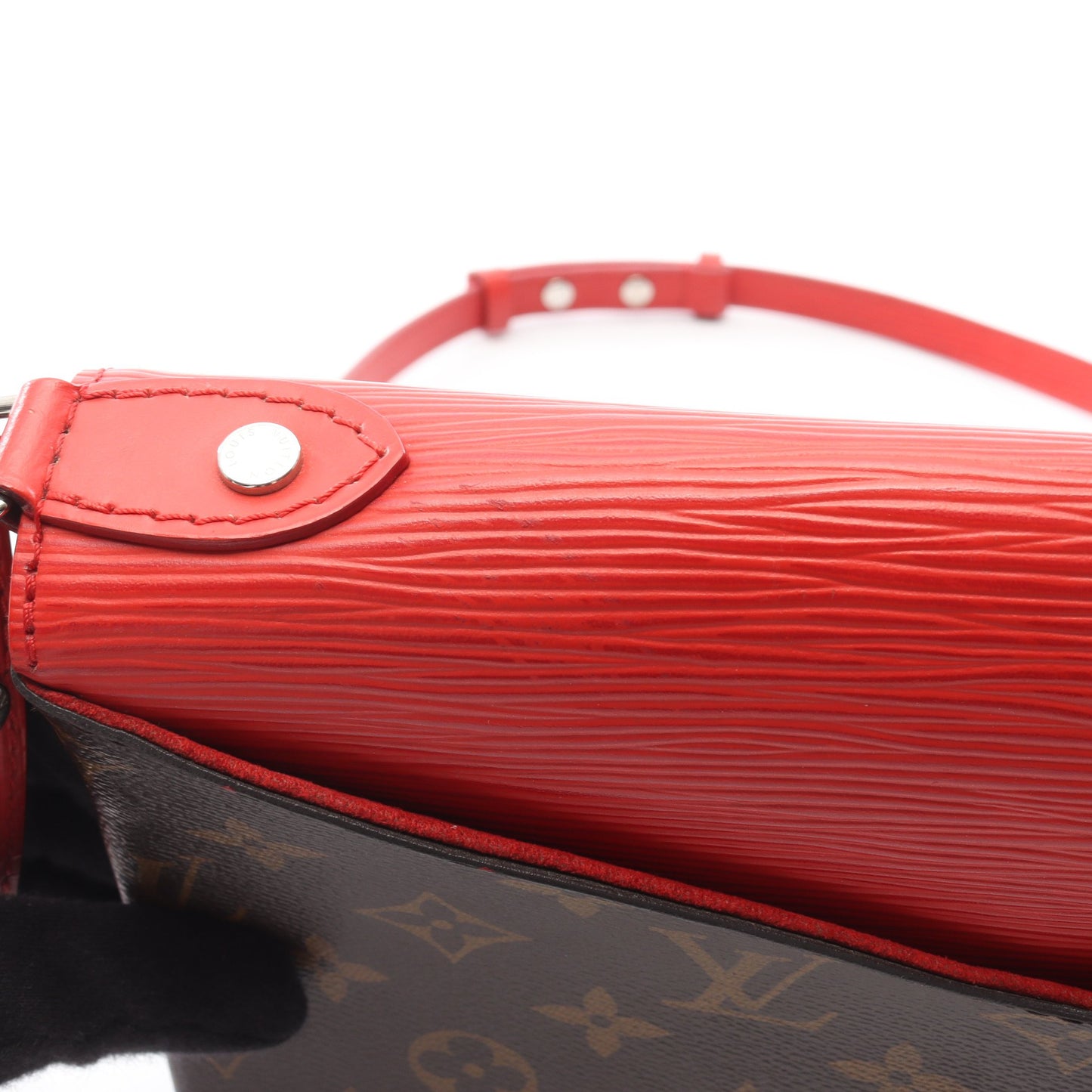 サンミシェル モノグラム エピ コクリコ ショルダーバッグ PVC レザー ブラウン レッド ルイヴィトン バッグ LOUIS VUITTON