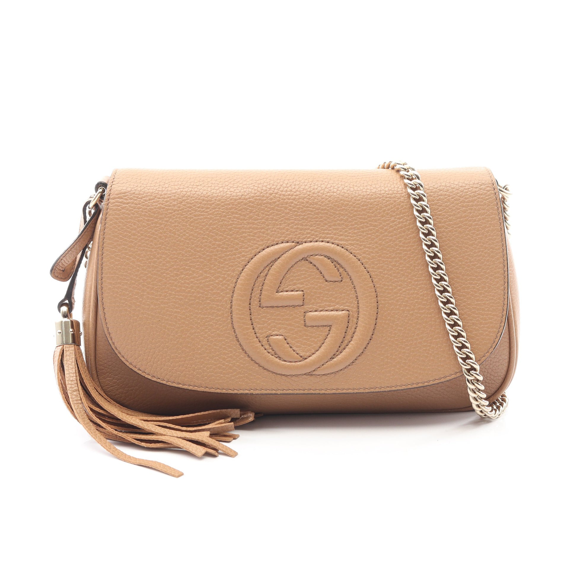 ソーホー インターロッキングG チェーンショルダーバッグ レザー ライトブラウン グッチ バッグ GUCCI