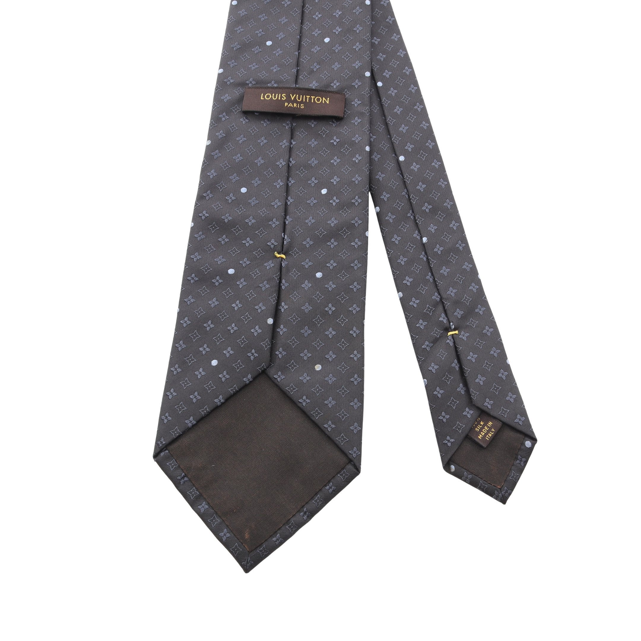 モノグラム ネクタイ 総柄 シルク ダークグレー ネイビー ルイヴィトン