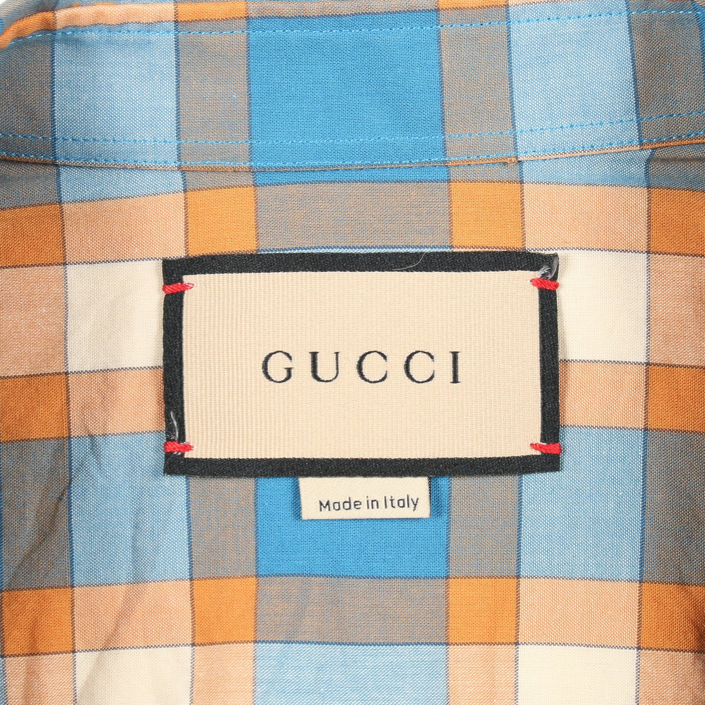 Freyja Hartas Animal Embroidery Check Shirt シャツ チェック柄 コットン ブルー マルチカラー グッチ トップス GUCCI