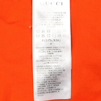 アームミラープリント 長袖Tシャツ クルーネック コットン オレンジ グッチ トップス GUCCI