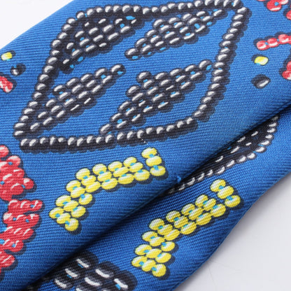 ツイリー KELLY EN PERLES リボン スカーフ シルク ブルー マルチカラー エルメス 財布・小物 HERMES