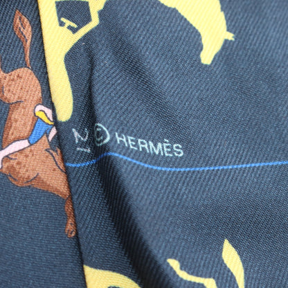 ツイリー HERMES PARADE リボン スカーフ シルク ネイビー マルチカラー エルメス 財布・小物 HERMES