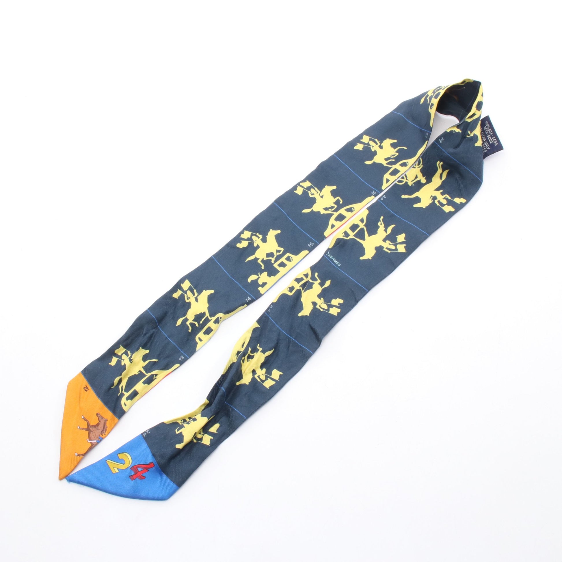 ツイリー HERMES PARADE リボン スカーフ シルク ネイビー マルチカラー エルメス 財布・小物 HERMES