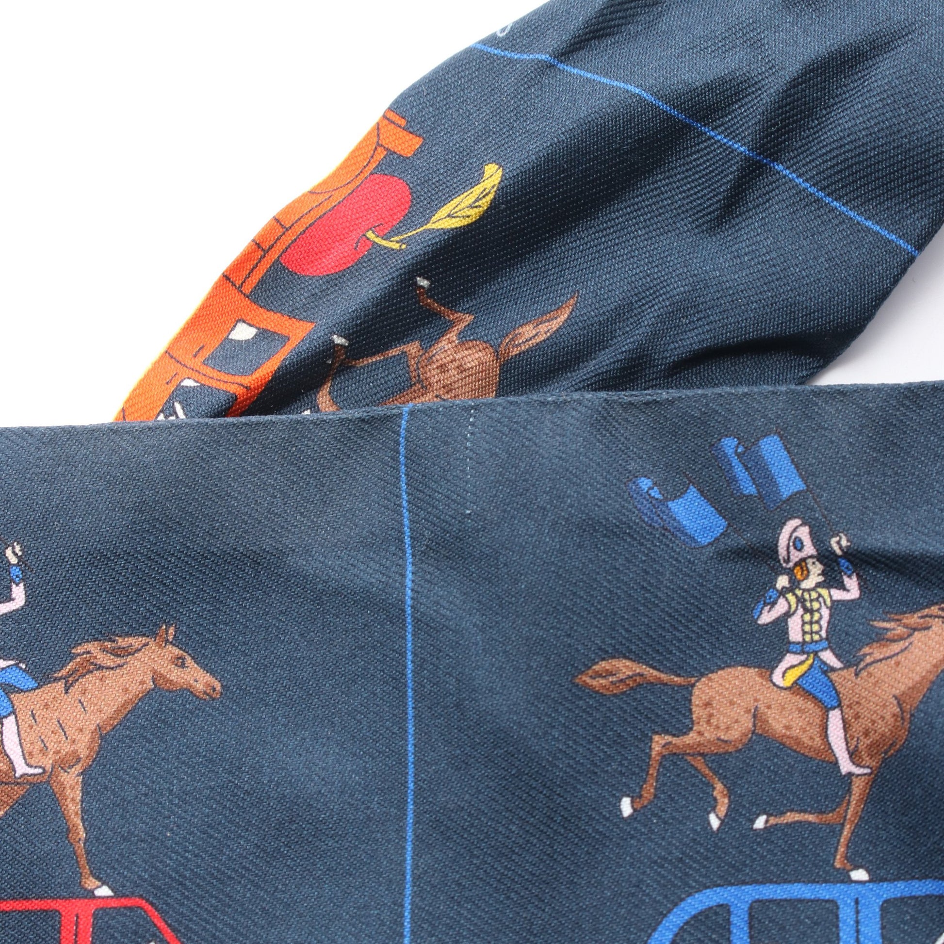 ツイリー HERMES PARADE リボン スカーフ シルク ネイビー マルチカラー エルメス 財布・小物 HERMES