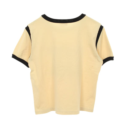 トリオンフ ロゴ クロップド丈 半袖Tシャツ コットン カーキベージュ ブラック セリーヌ トップス CELINE