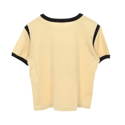 トリオンフ ロゴ クロップド丈 半袖Tシャツ コットン カーキベージュ ブラック セリーヌ