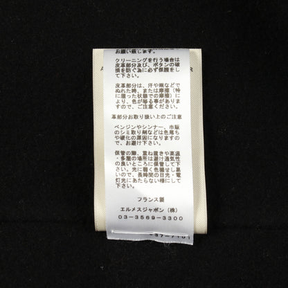 セリエボタン ダブルフェイス チェスターコート カシミヤ ブラック エルメス アウター HERMES