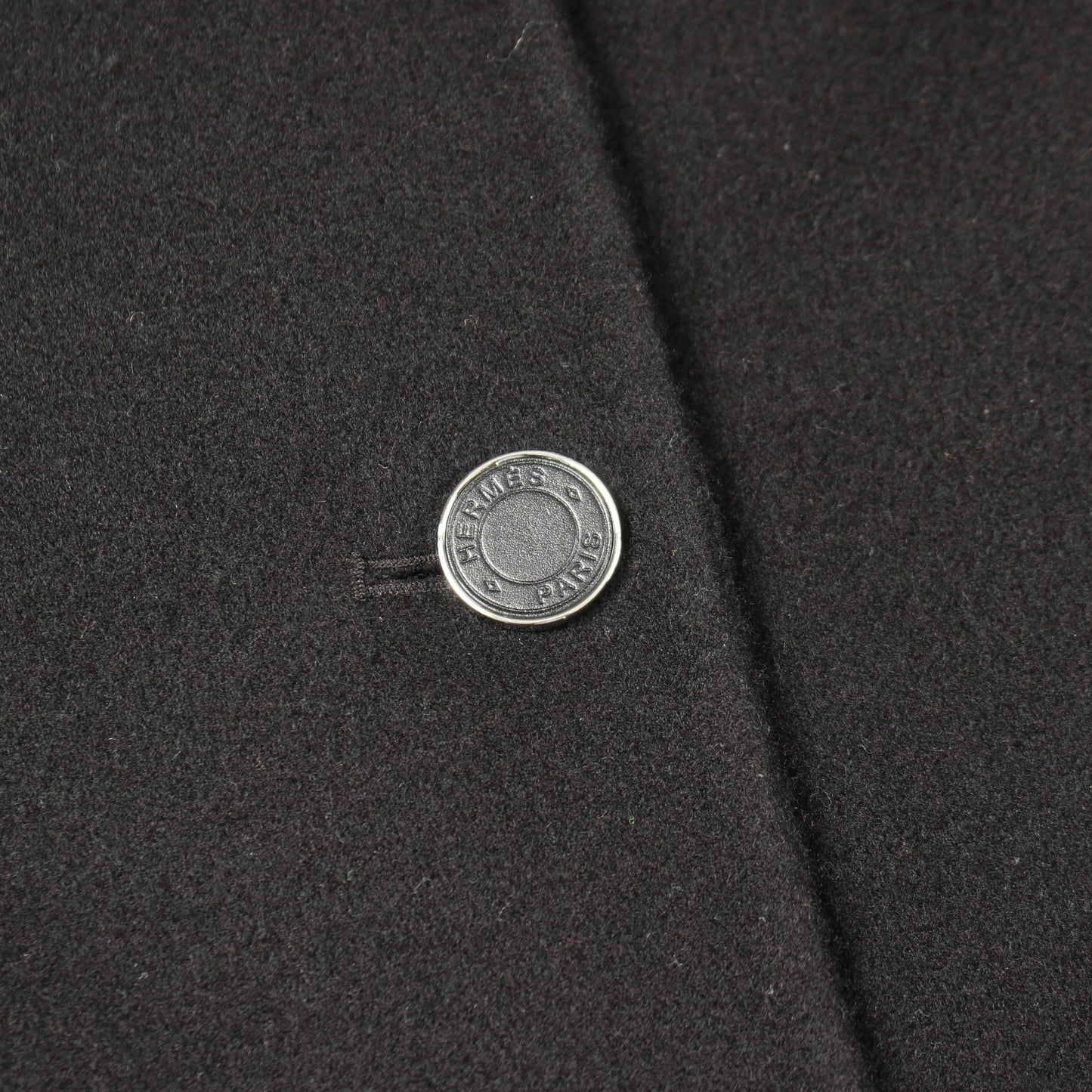 セリエボタン ダブルフェイス チェスターコート カシミヤ ブラック エルメス アウター HERMES