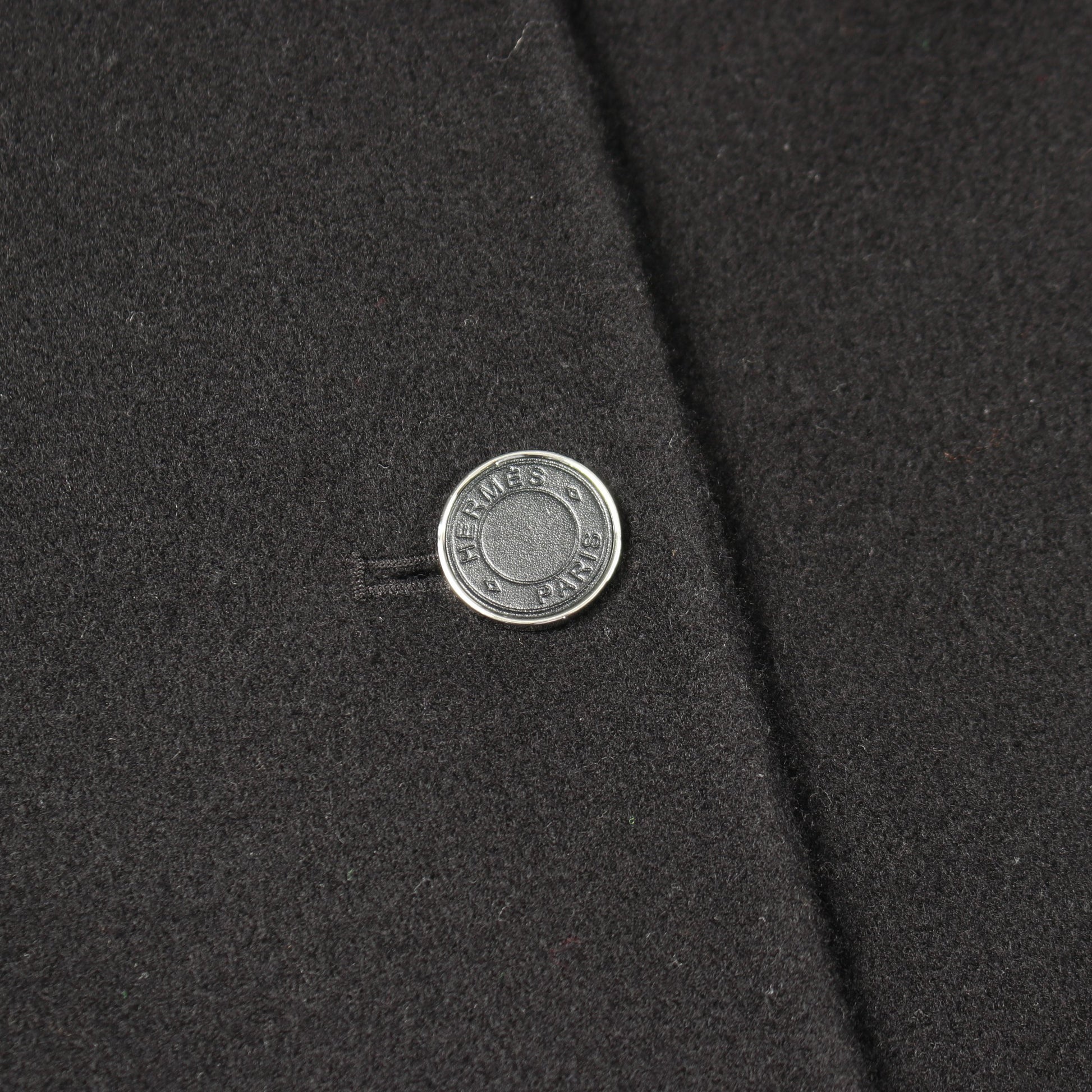 セリエボタン ダブルフェイス チェスターコート カシミヤ ブラック エルメス アウター HERMES