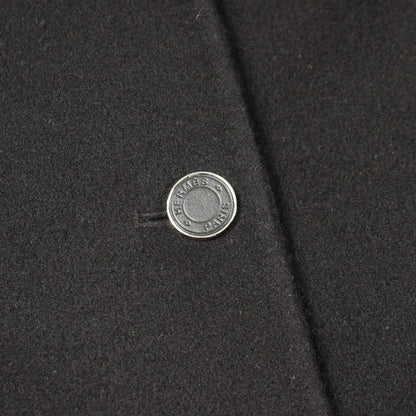 セリエボタン ダブルフェイス チェスターコート カシミヤ ブラック エルメス アウター HERMES