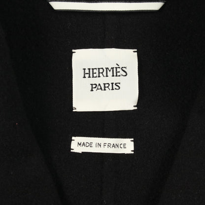 セリエボタン ダブルフェイス チェスターコート カシミヤ ブラック エルメス アウター HERMES