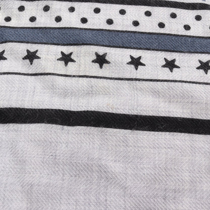 カレジェアン カレ140 四輪馬車の車輪 スカーフ ショール カシミヤ シルク ライトグレー ブラック ブルー エルメス