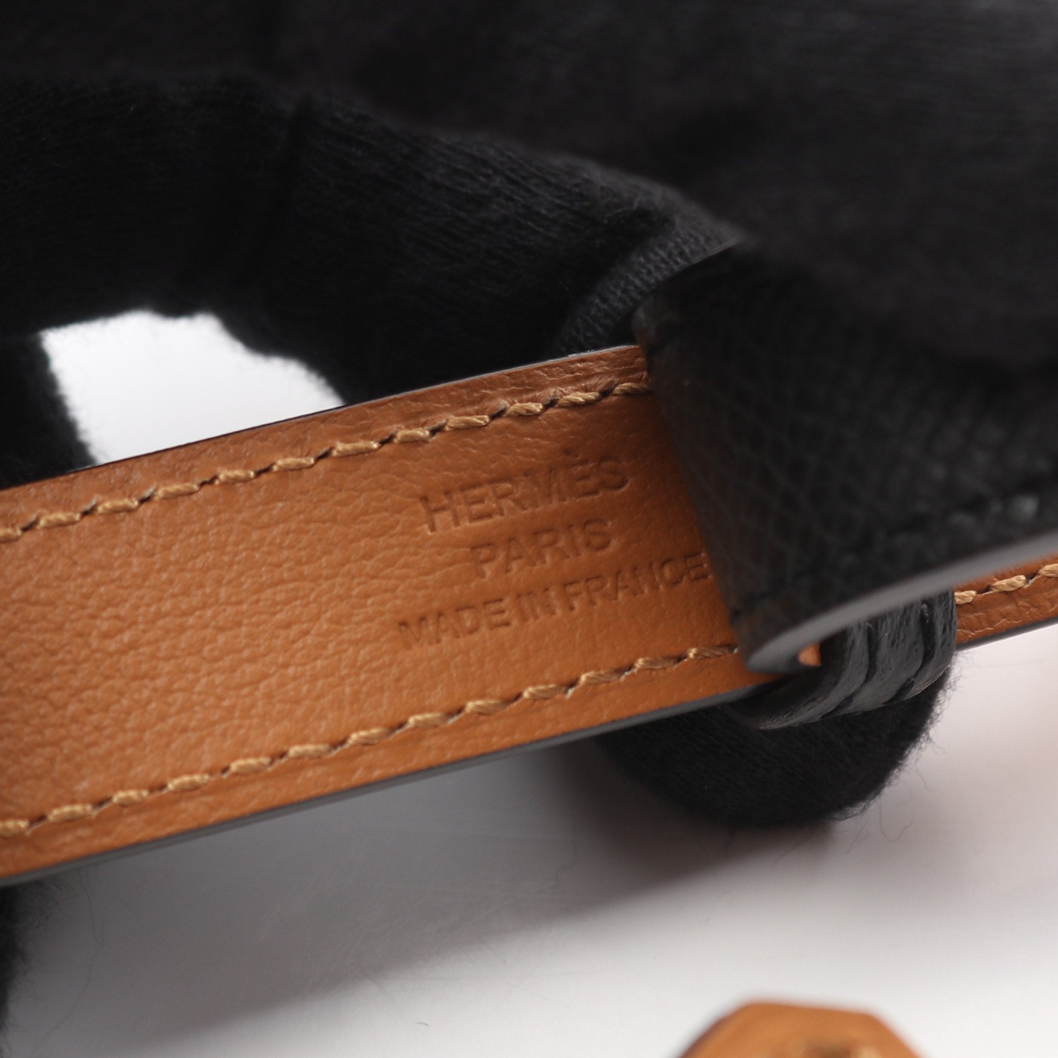 ケリー ベルト ヴォーエプソン ブラック ゴールド金具 W刻印 エルメス