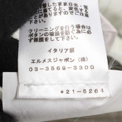 テーラードジャケット チェック リネン コットン ライトグリーン エルメス アウター HERMES