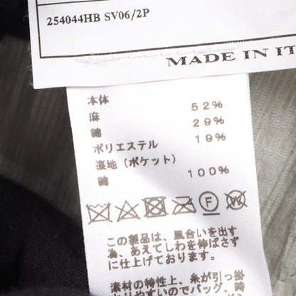 テーラードジャケット チェック リネン コットン ライトグリーン エルメス アウター HERMES