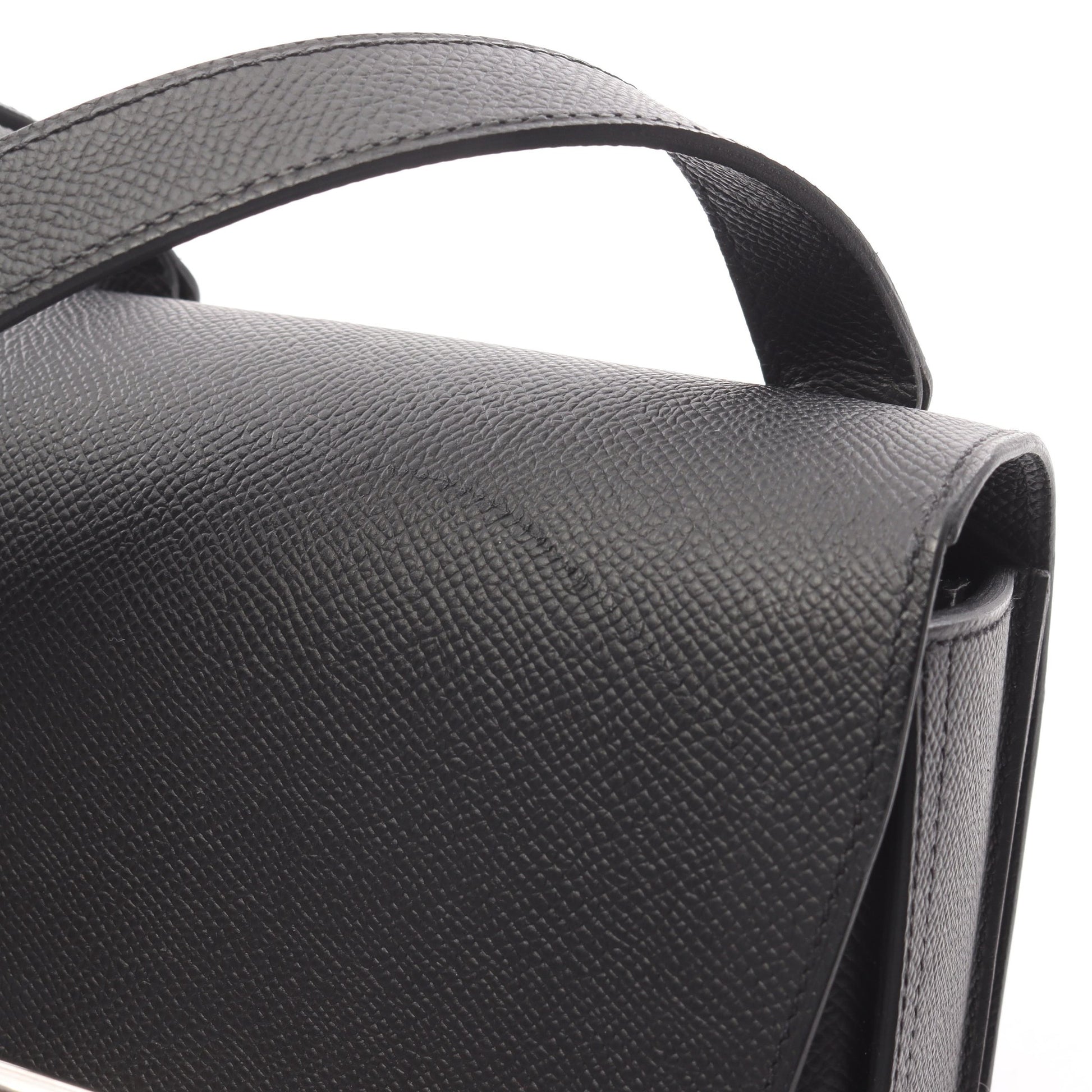 デッラ カヴァッレリア ミニ ショルダーバッグ ヴォーエプソン ブラック シルバー金具 U刻印 エルメス バッグ HERMES