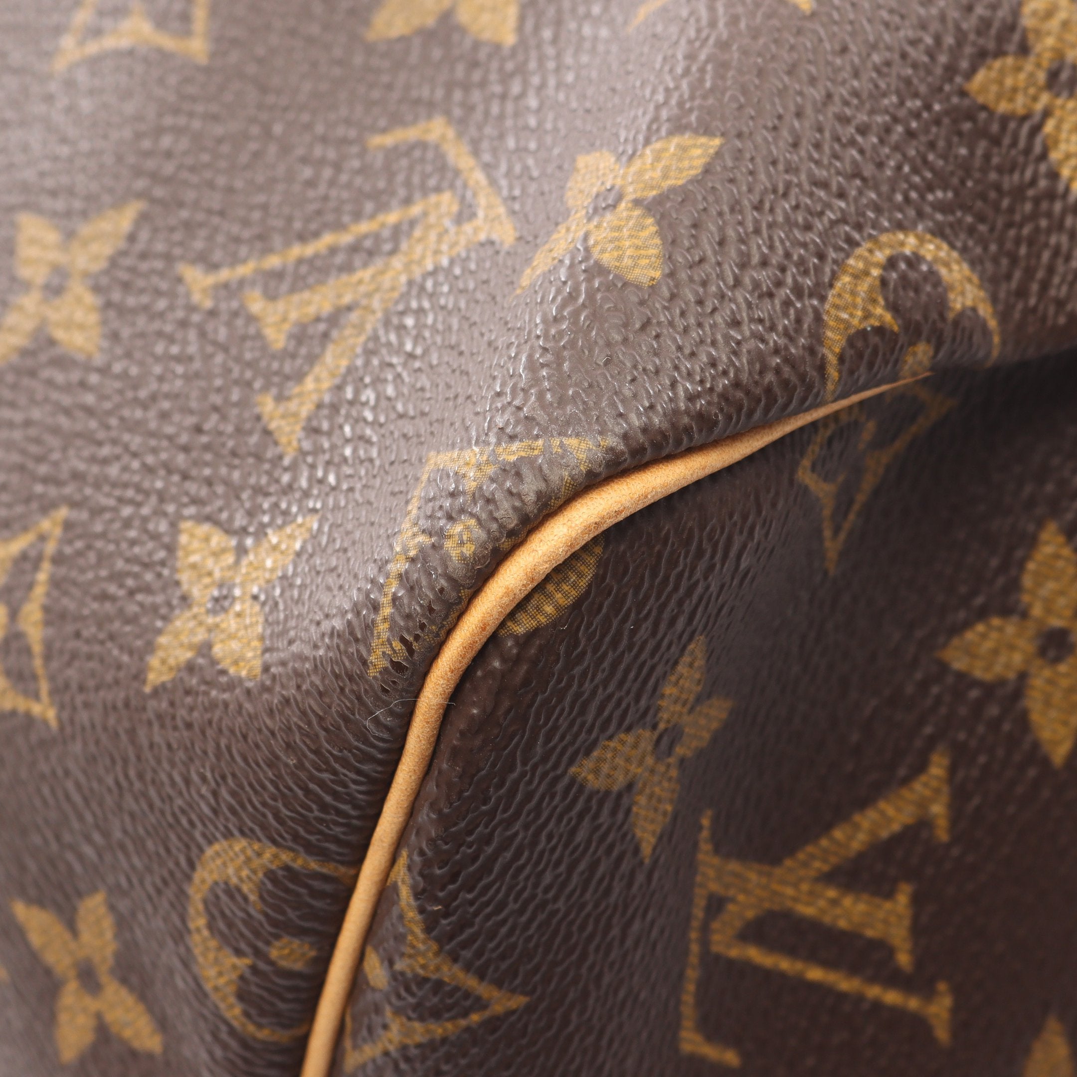 キーポル55 モノグラム ボストンバッグ PVC レザー ブラウン ルイ