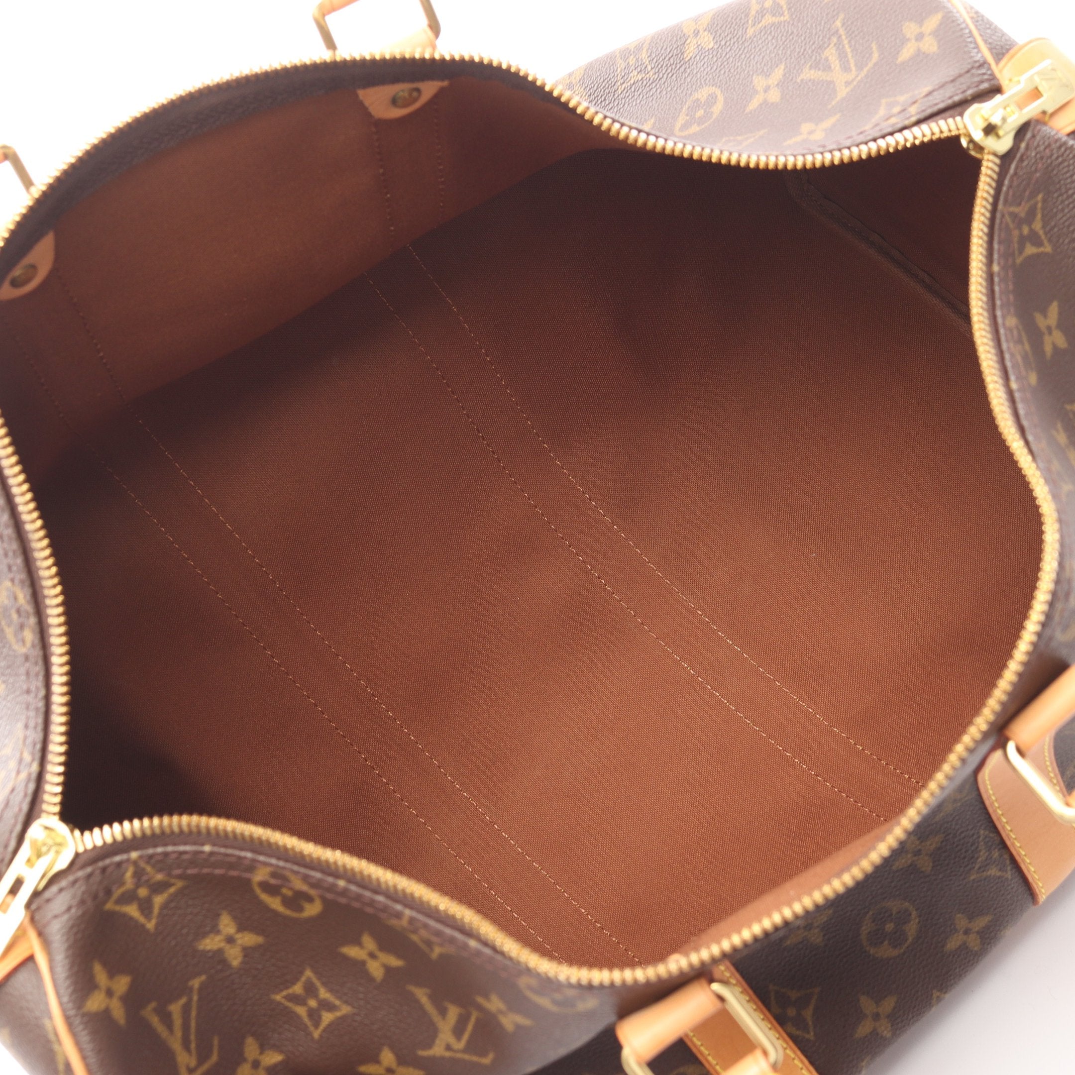 キーポル45 モノグラム ボストンバッグ PVC レザー ブラウン ルイ