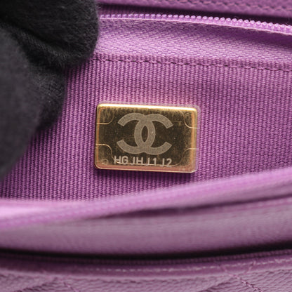 マトラッセ チェーンウォレット キャビアスキン ライトパープル ゴールド金具 シャネル バッグ CHANEL