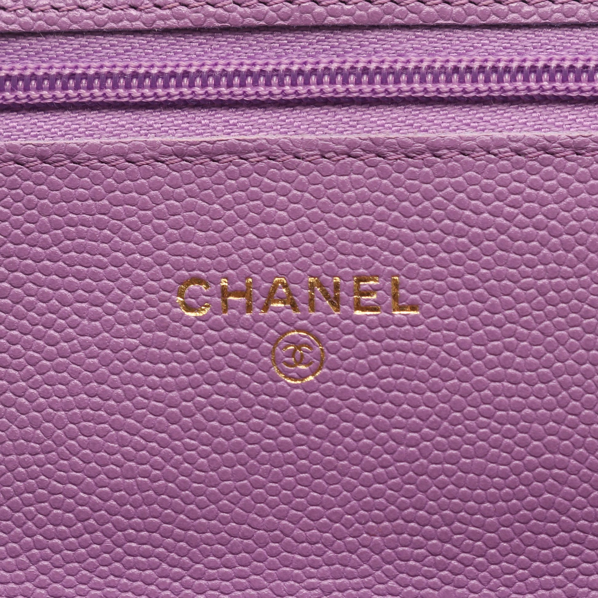 マトラッセ チェーンウォレット キャビアスキン ライトパープル ゴールド金具 シャネル バッグ CHANEL
