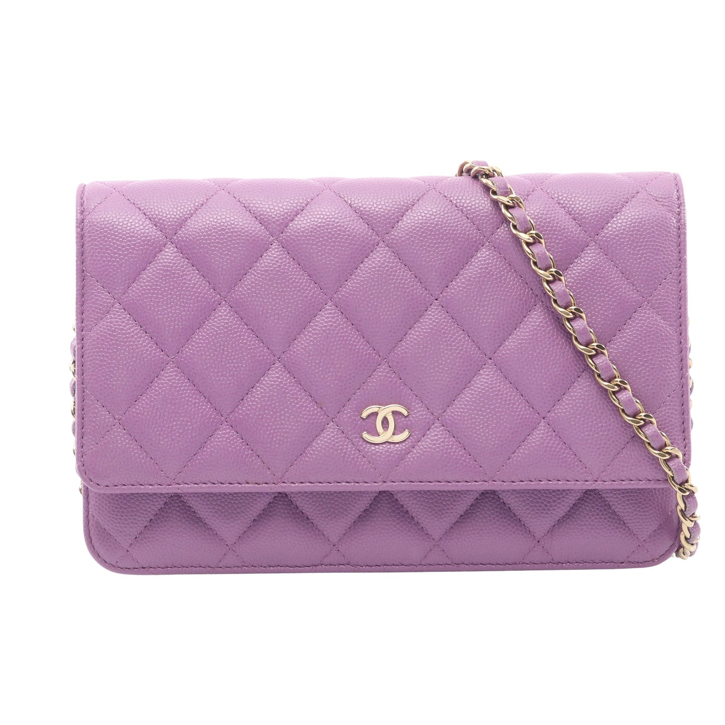 マトラッセ チェーンウォレット キャビアスキン ライトパープル ゴールド金具 シャネル バッグ CHANEL