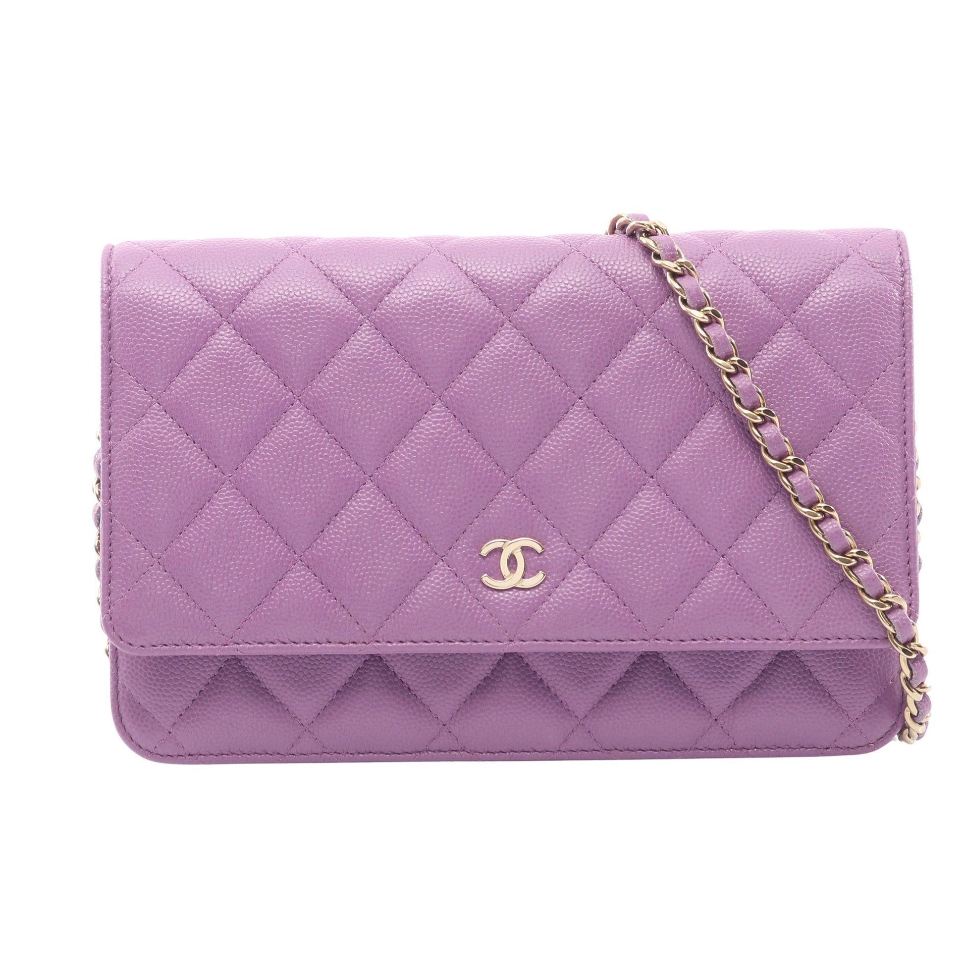 マトラッセ チェーンウォレット キャビアスキン ライトパープル ゴールド金具 シャネル バッグ CHANEL