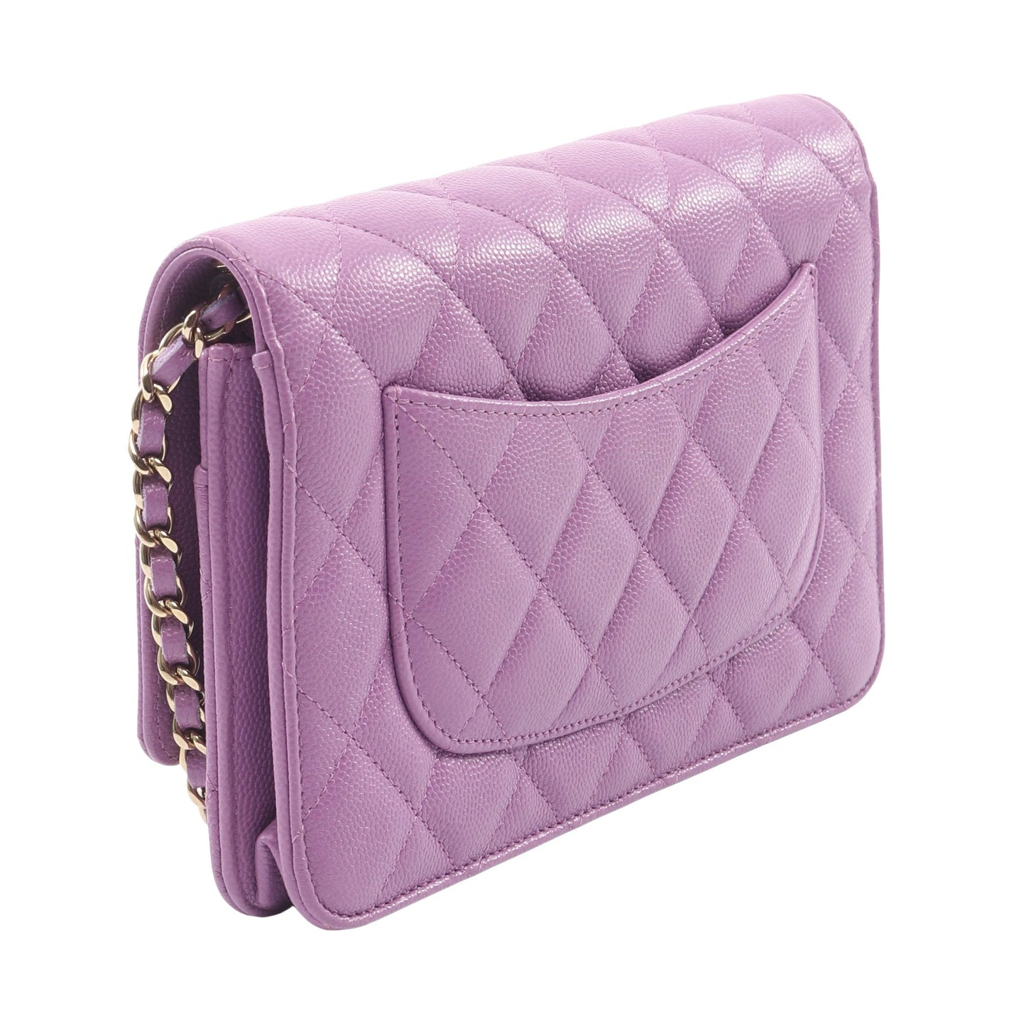 マトラッセ チェーンウォレット キャビアスキン ライトパープル ゴールド金具 シャネル バッグ CHANEL