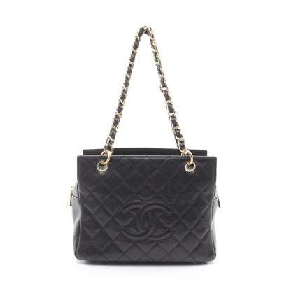 マトラッセ チェーンショルダーバッグ キャビアスキン ブラック ゴールド金具 シャネル バッグ CHANEL