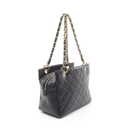 マトラッセ チェーンショルダーバッグ キャビアスキン ブラック ゴールド金具 シャネル バッグ CHANEL