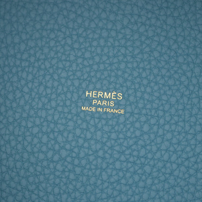 ピコタンロックPM ニューブルージーン ハンドバッグ トリヨンクレマンス ライトブルー ゴールド金具 K刻印 エルメス バッグ HERMES