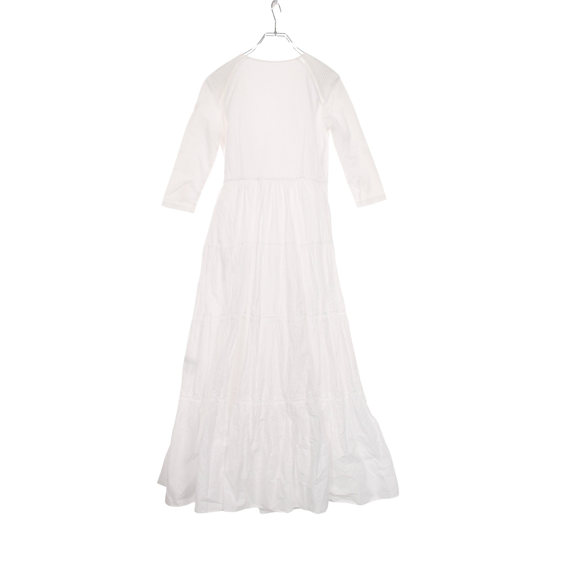 BALLERINA MAXI DRESS ワンピース 七分袖 コットン ホワイト