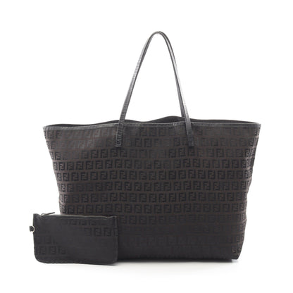 ズッキーノ ハンドバッグ トートバッグ キャンバス レザー ダークブラウン ブラック フェンディ バッグ FENDI