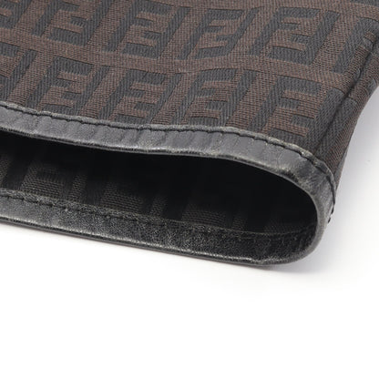 ズッキーノ ハンドバッグ トートバッグ キャンバス レザー ダークブラウン ブラック フェンディ バッグ FENDI