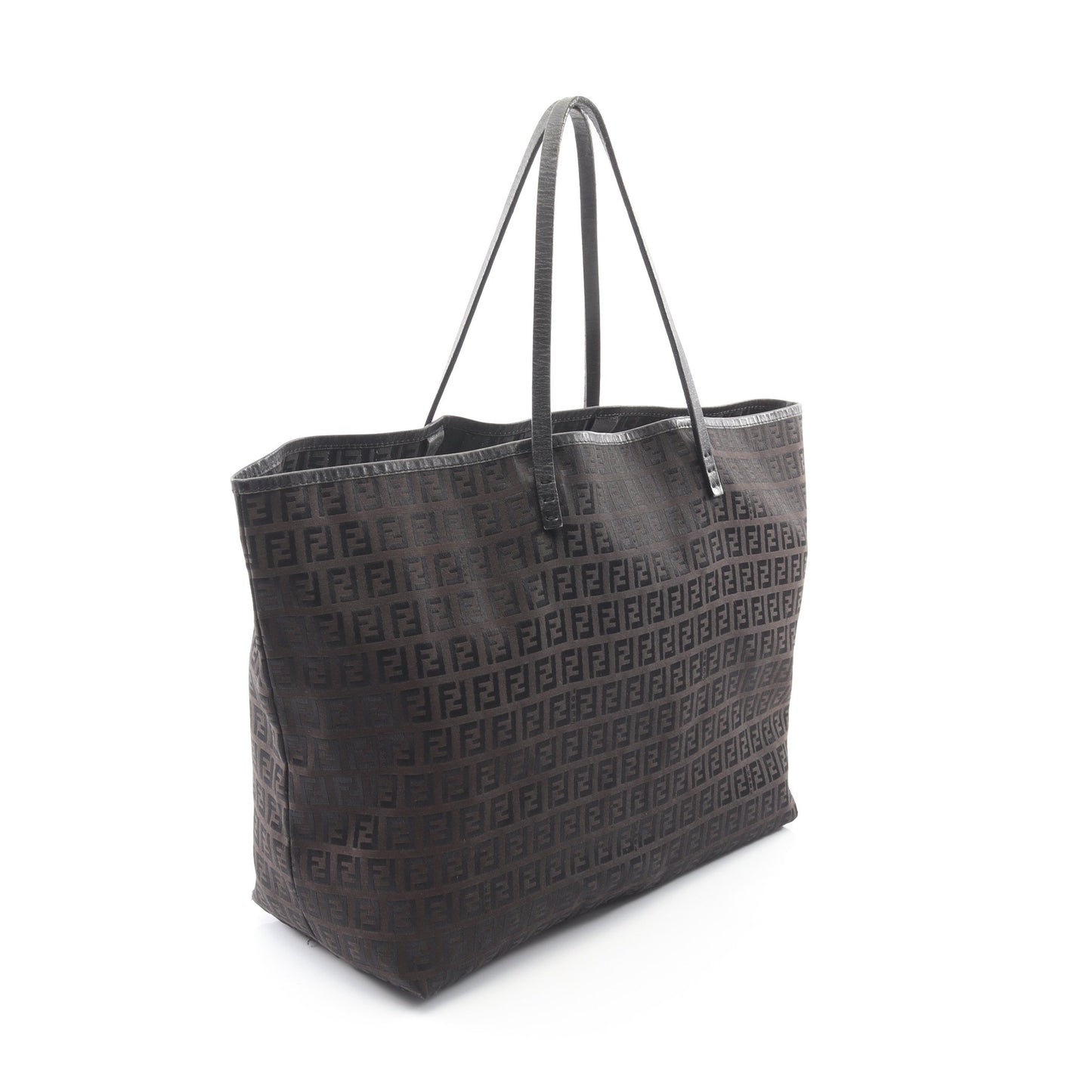 ズッキーノ ハンドバッグ トートバッグ キャンバス レザー ダークブラウン ブラック フェンディ バッグ FENDI