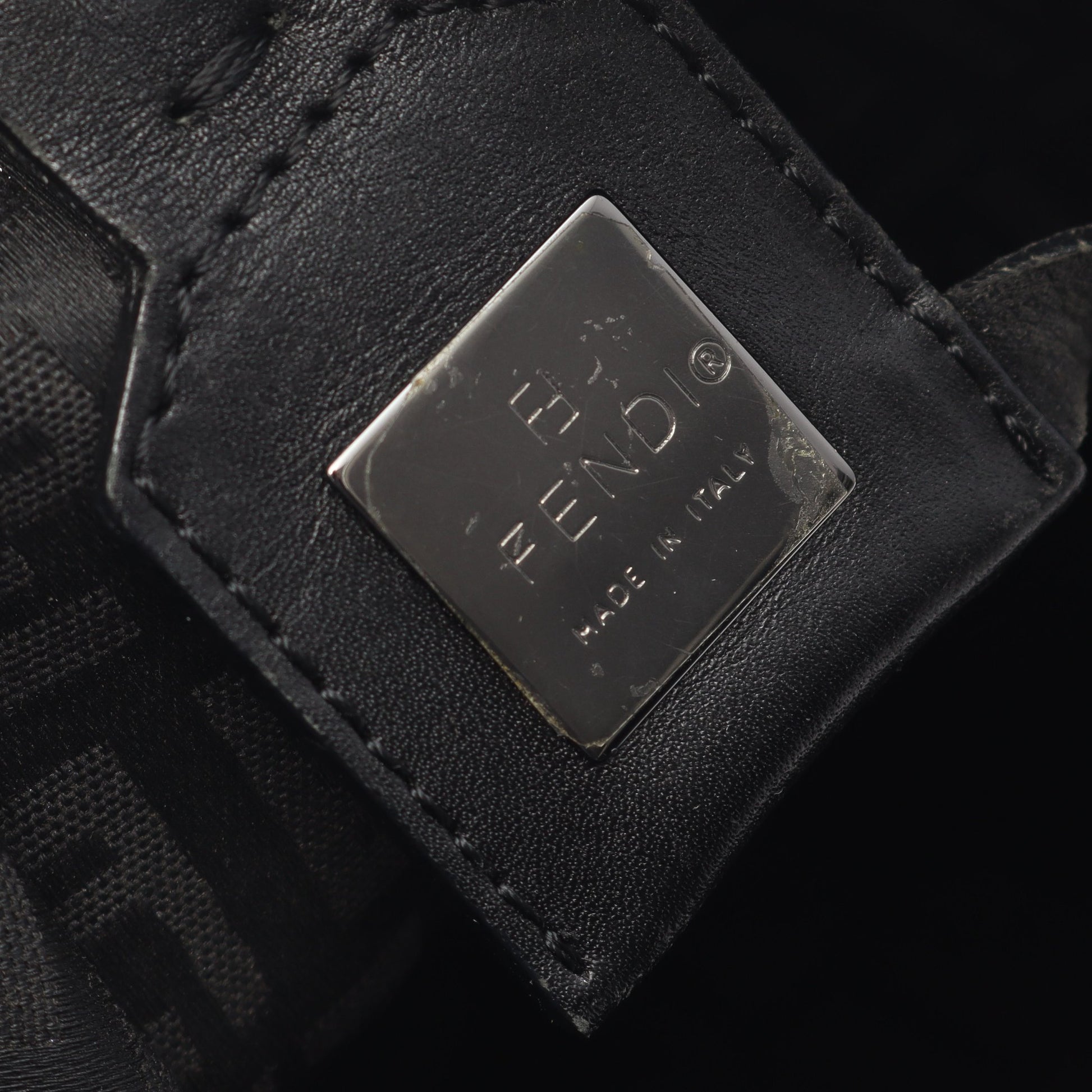 ズッキーノ ハンドバッグ トートバッグ キャンバス レザー ダークブラウン ブラック フェンディ バッグ FENDI