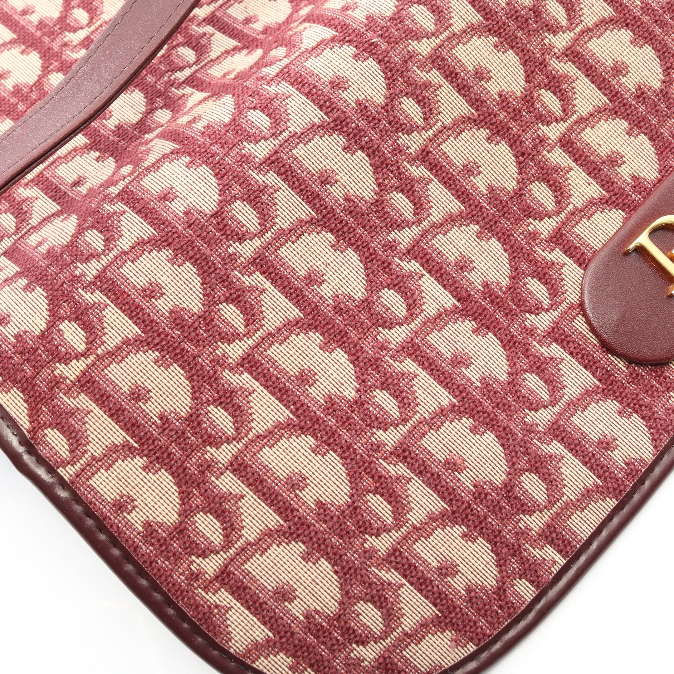 トロッター ショルダーバッグ キャンバス レザー ボルドー ベージュ