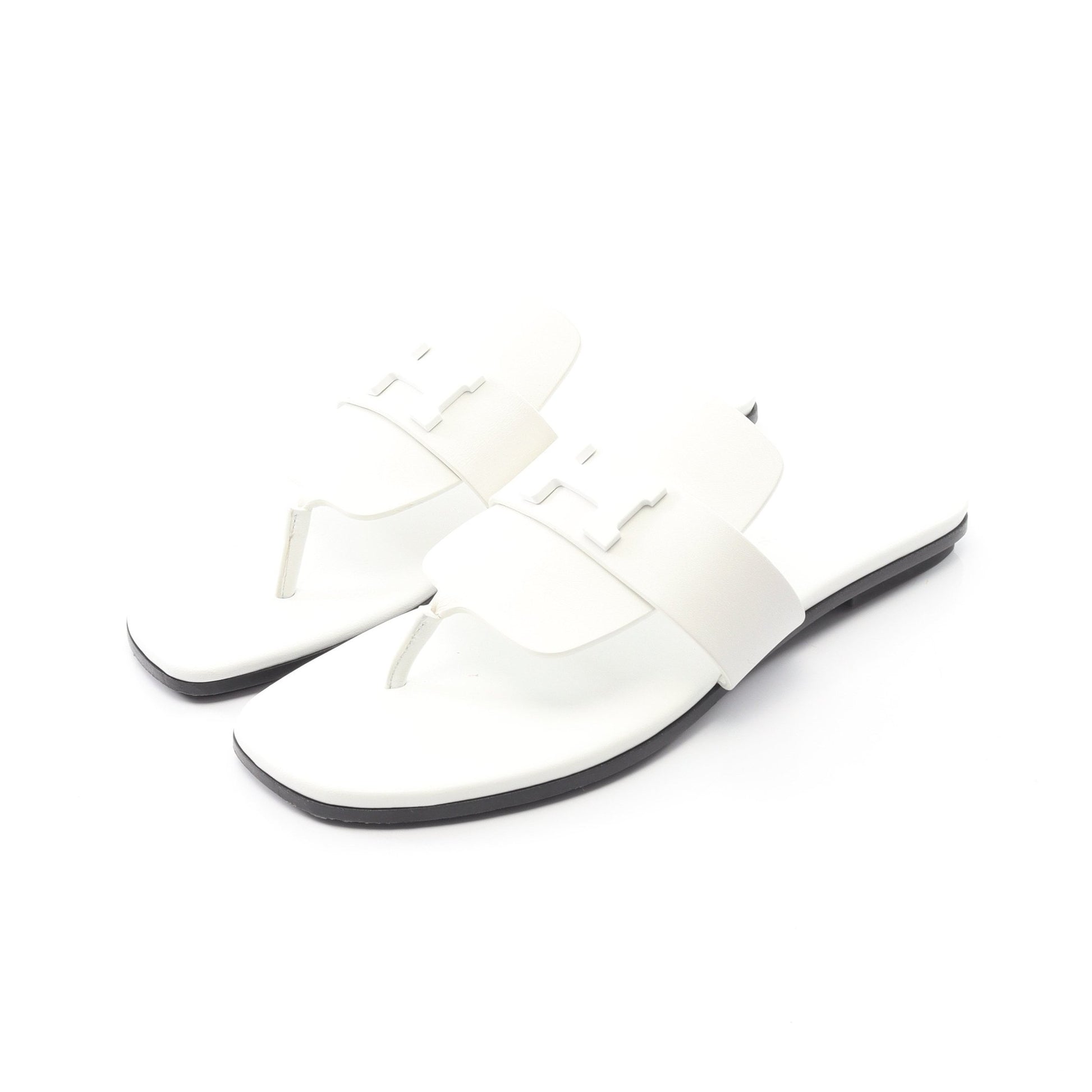 ギャラリー トングサンダル レザー ホワイト エルメス シューズ HERMES