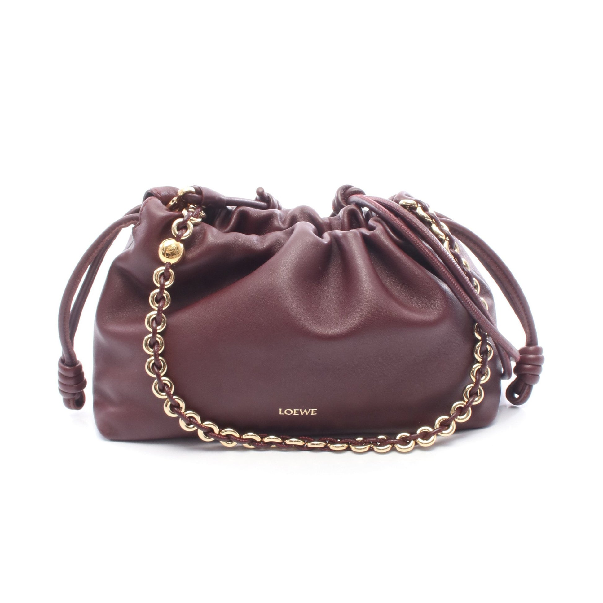 フラメンコパース チェーンショルダーバッグ レザー パープル 2WAY ロエベ バッグ LOEWE