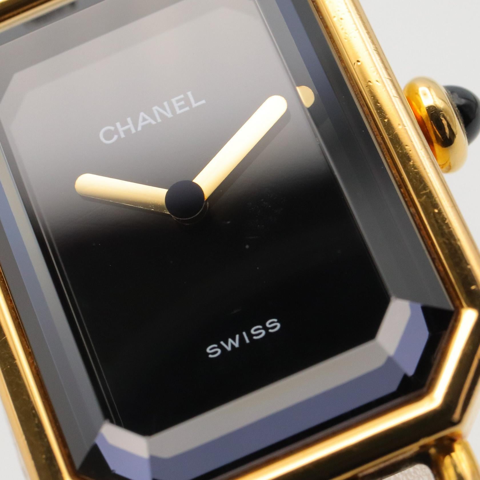 プルミエール M レディース 腕時計 クオーツ GP レザー ブラック