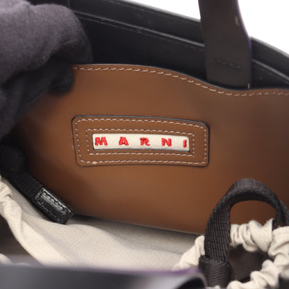 MUSEO ミュゼオ ハンドバッグ トートバッグ レザー ブラウン ライトグレー ブラック 2WAY マルニ バッグ MARNI