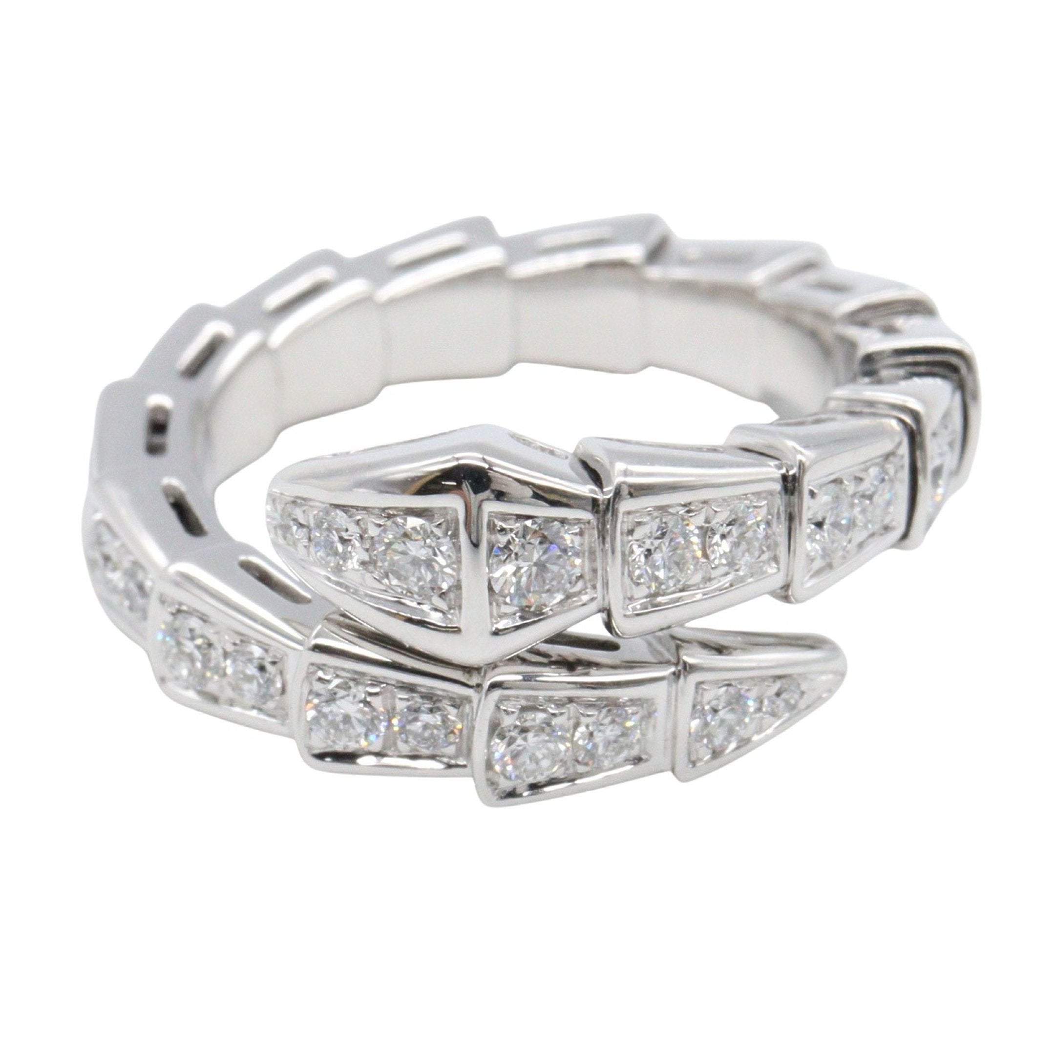 セルペンティシングルスパイラル フルダイヤ リング 指輪 K18WG