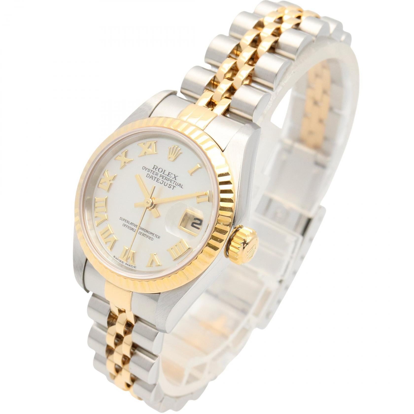 デイトジャスト Y番 レディース 腕時計 自動巻き K18YG SS イエロー