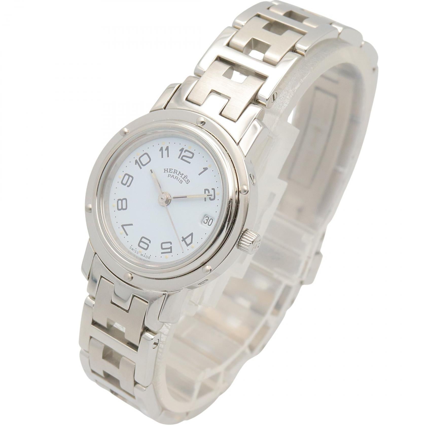 クリッパー レディース 腕時計 クオーツ SS ホワイト エルメス – RECLO