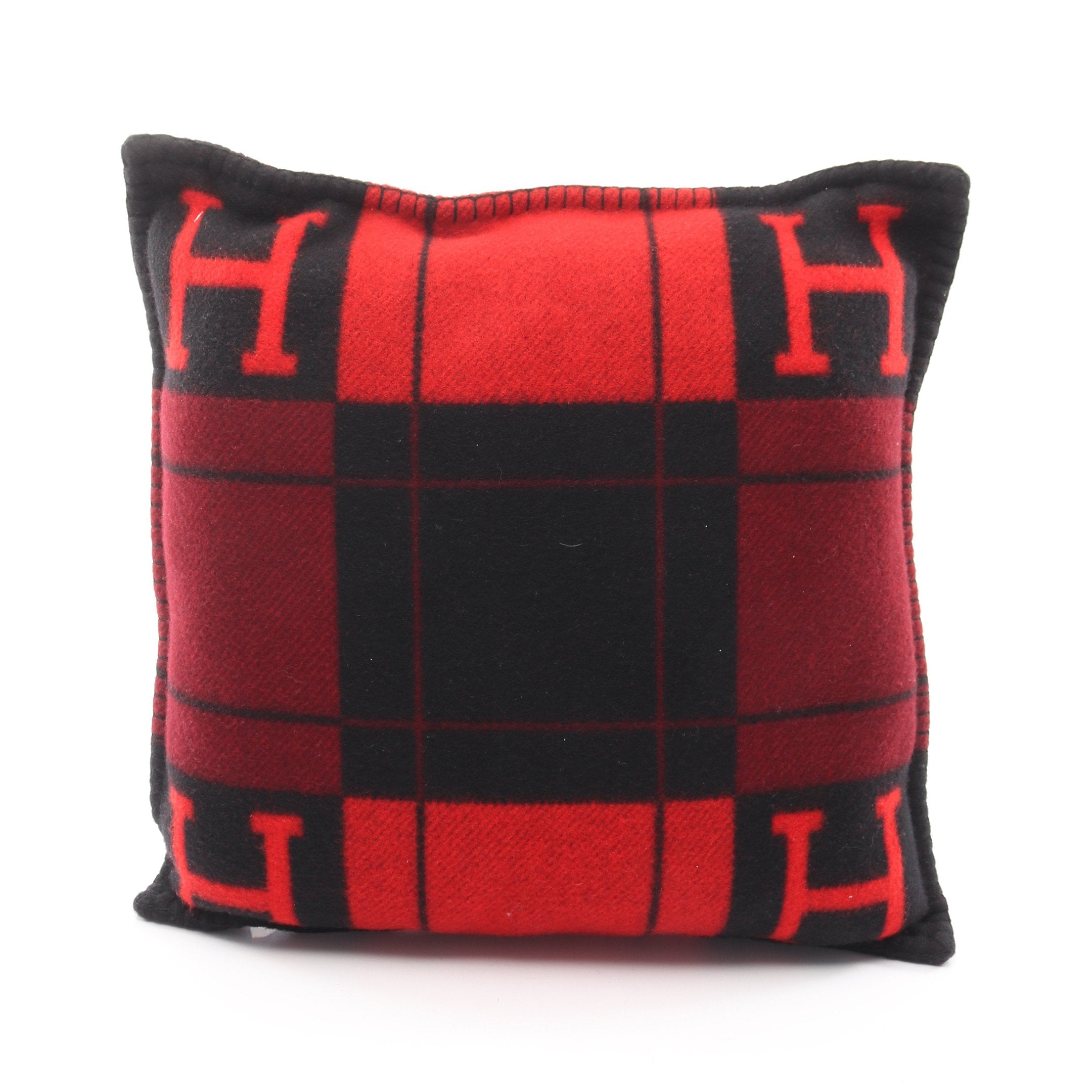 アヴァロンPM クッション インテリア ウール カシミヤ レッド ブラック