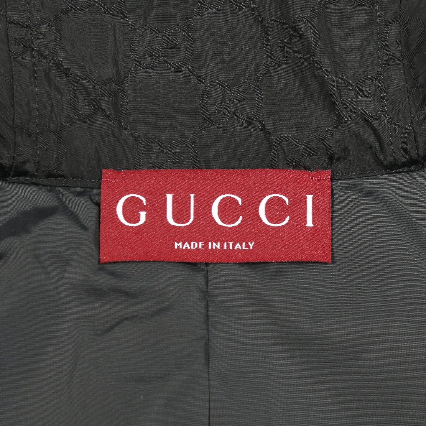GGナイロン ベスト ナイロン ブラック フード付き 中綿 グッチ アウター GUCCI