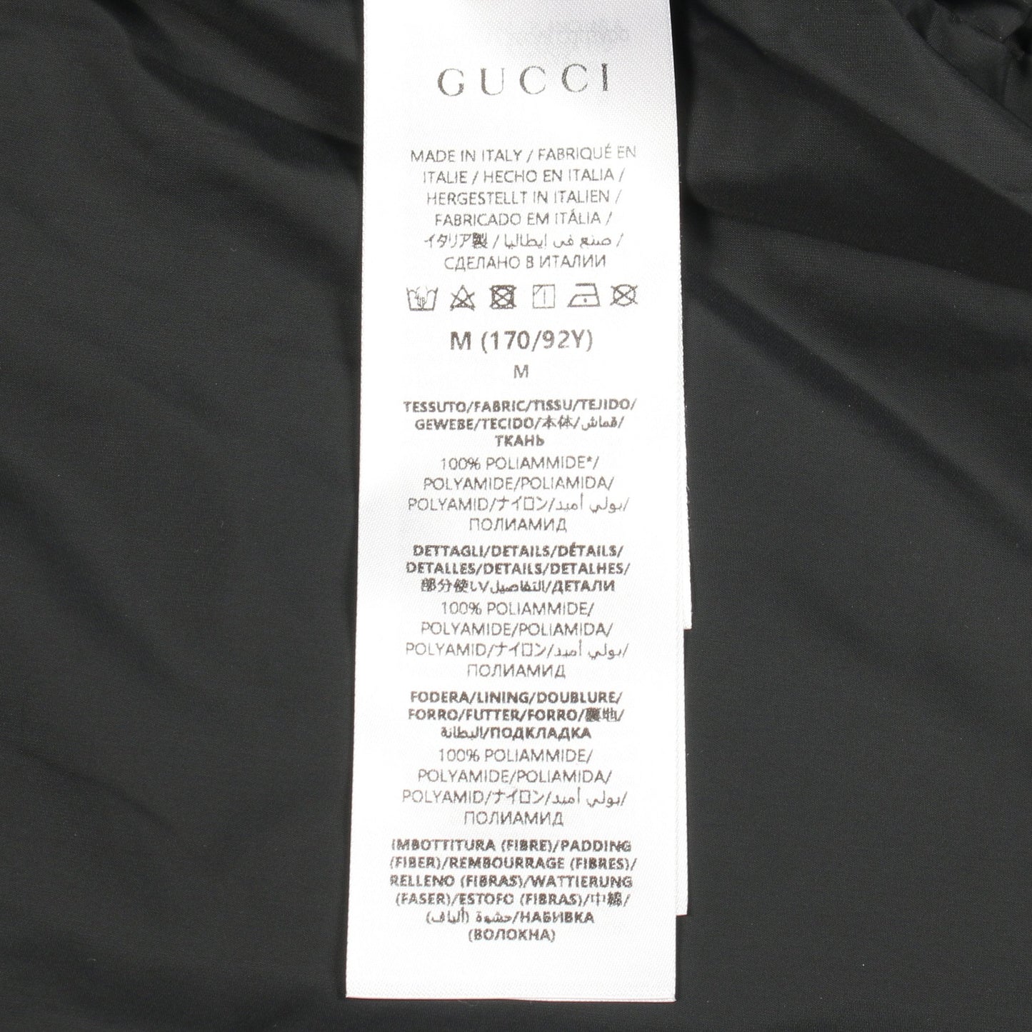GGナイロン ベスト ナイロン ブラック フード付き 中綿 グッチ アウター GUCCI