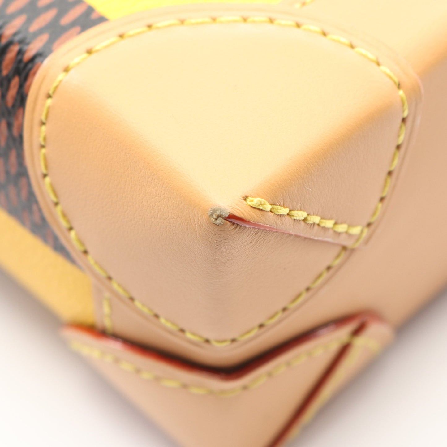 ナノ スティーマー ダミエポップ ショルダーバッグ PVC レザー ブラウン イエロー 2WAY ルイヴィトン バッグ LOUIS VUITTON